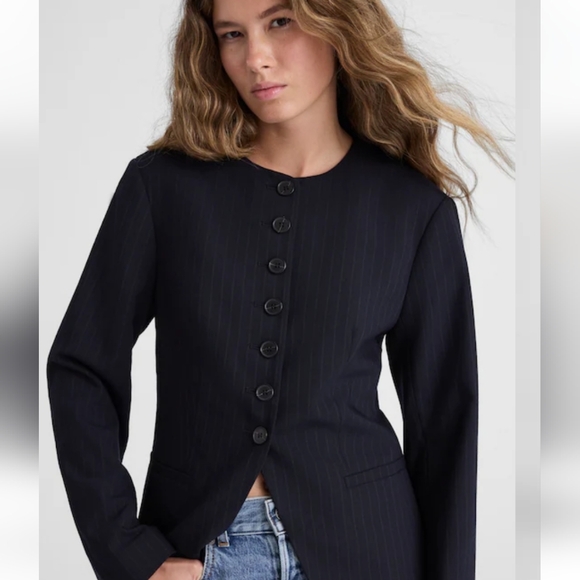 Madewell The Nolita Cutaway Blazer NX951 Size 2 NWT Navy